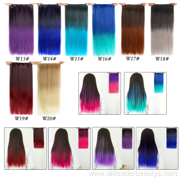 Synthetic 5 Clips In Extensions Silky Straight Hairpieces